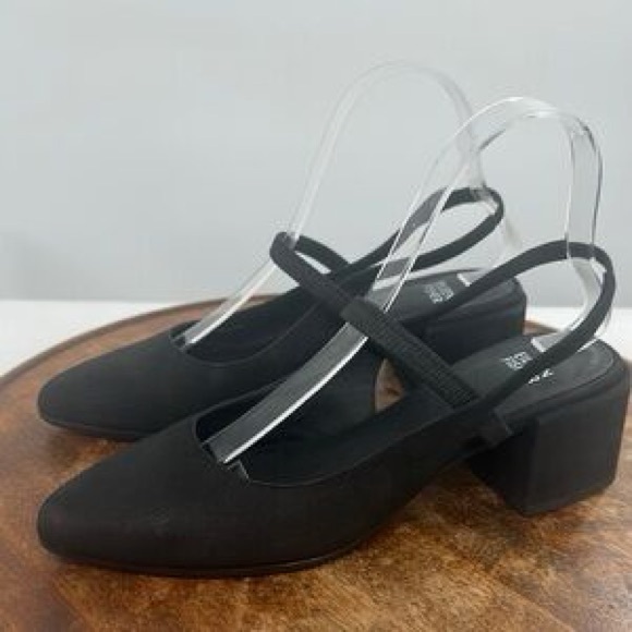 Eileen Fisher Zeny Nubuck Slingback Pumps Black Size‎ 8.5 - Picture 5 of 8